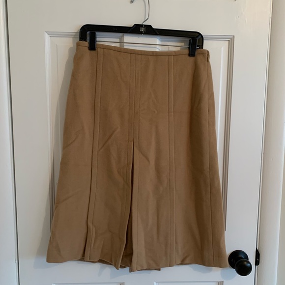 Ann Taylor | brown/tan pleated midi skirt size 8/medium - Picture 1 of 3